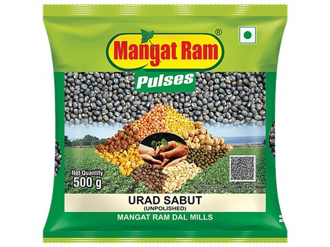 Mangat Ram Pulses Unpolished Urad Sabut, 500 g