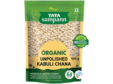 Tata Sampann Organic UnpolishedKabuli Chana, 500 g