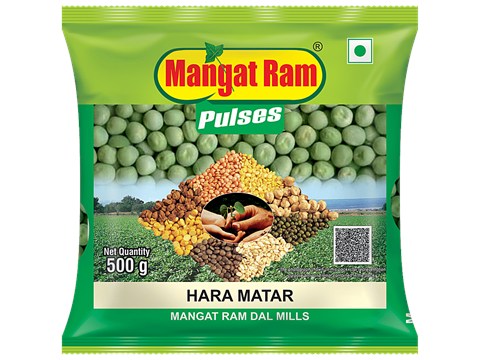 Mangat Ram Pulses Hara Matar, 500 g