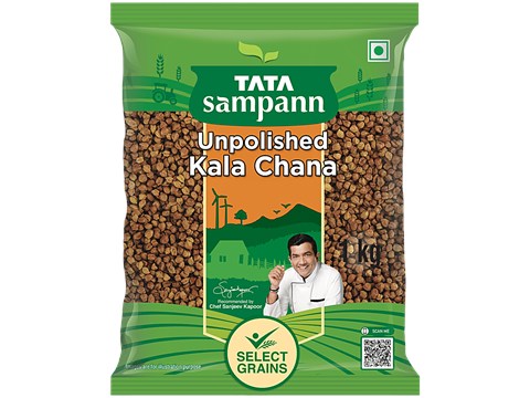 Tata Sampann Unpolished Kala Black/Brown Chana, 1 kg