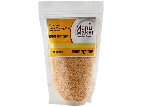 Menu Maker Sona Moong Dal/Yellow Split Lentils - Premium Quality, Great Source Of Fibre & Protein, 400 g