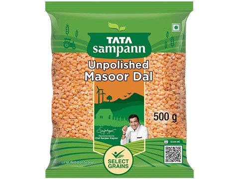 Tata Sampann Unpolished Masoor Dal - Split, 500 g
