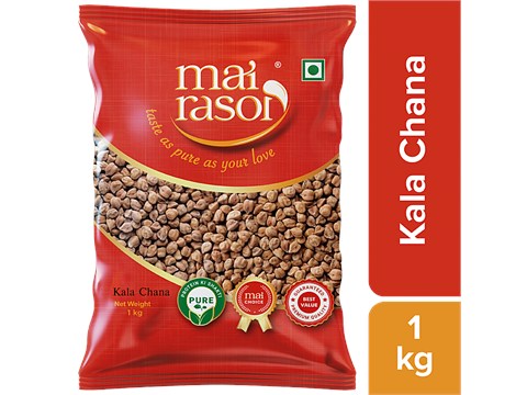 Mai Rasoi Kala Brown Chana - High Quality Chickpeas, For Salads, Soups, 1 kg