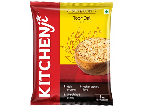 Kitchenji Polished Toor Dal - Rich In Protein, 1 kg