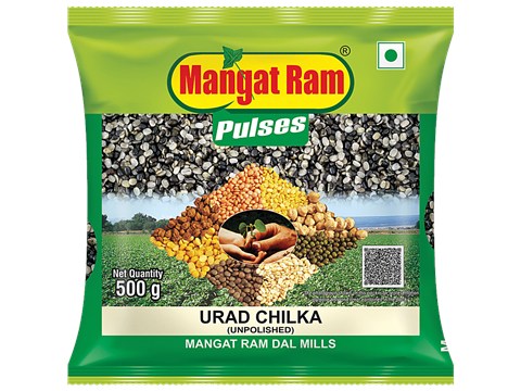 Mangat Ram Pulses Unpolished Urad Chilka, 500 g