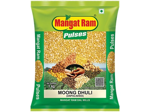 Mangat Ram Pulses Unpolished Moong Dhuli Dal, 1 kg