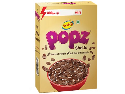 Sundrop Popz Shells Breakfast Cereal - Multi Grain Choco Flakes, Choco Fills, 300 g
