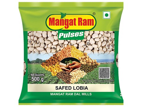 Mangat Ram Pulses Safed/White Lobiya, 500 g