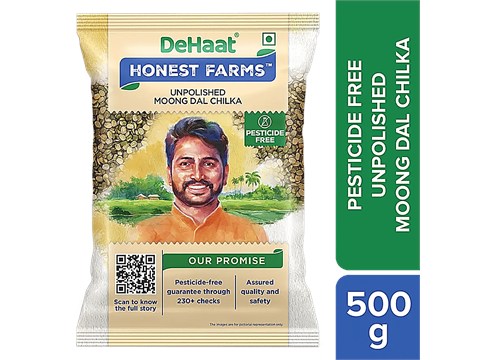 Dehaat Honest Farms Unpolished Moong Dal Chilka - Pesticide Free, 500 g