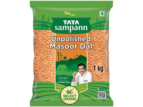 Tata Sampann Unpolished Masoor Dal - Split, 1 kg