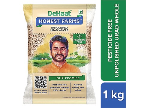 Dehaat Honest Farms Unpolished Urad Whole - Pesticide Free, 1 kg