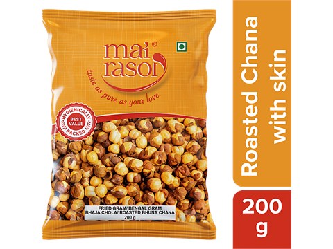 Mai Rasoi Fried Gram/Bengal Gram/Bhaja Chola/Roasted Bhuna Chana - With Skin, 200 g
