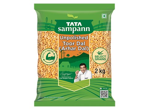 Tata Sampann Unpolished Toor Dal/Arhar Dal, 2 kg