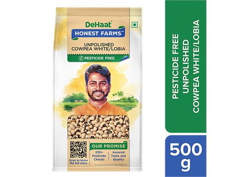 Dehaat Honest Farms Unpolished Cowpea White/Lobia - Pesticide Free, 500 g