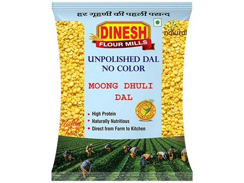Dinesh Flour Mills Moong Dhuli/Moong Dal Washed Split Dal - Unpolished, 500 g