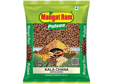Mangat Ram Pulses Unpolished Kala Chana, 1 kg