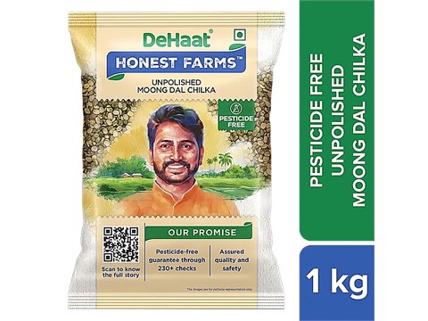 Dehaat Honest Farms Unpolished Moong Dal Chilka - Pesticide Free, 1 kg