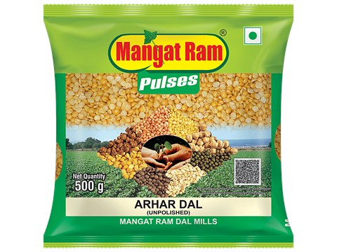 Mangat Ram Pulses Unpolished Arhar Dal, 500 g