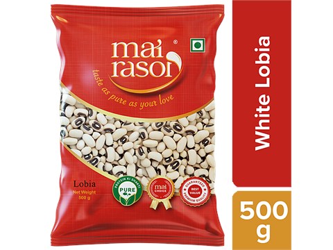 Mai Rasoi Lobia/Chawali  - White, Premium Quality Grains, For Soups, Salads, 500 g