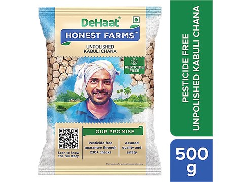 Dehaat Honest Farms Unpolished Kabuli Chana - Pesticide Free, 500 g