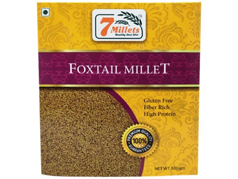 7Millets Foxtail Millet - Premium Quality, Raw, Unpolished, Gluten Free, Fiber Rich, 500 g