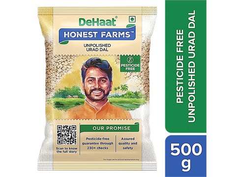 Dehaat Honest Farms Unpolished Urad Dal - Pesticide Free, 500 g
