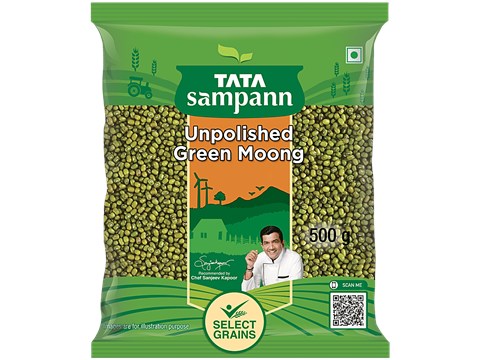 Tata Sampann Unpolished Green Moong - Whole, 500 g