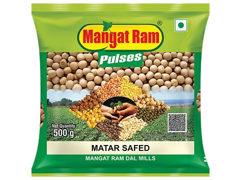 Mangat Ram Pulses Matar Safed, 500 g