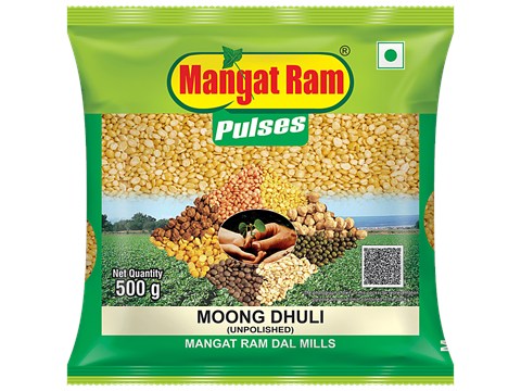 Mangat Ram Pulses Unpolished Moong Dhuli Dal, 500 g