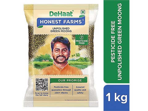 Dehaat Honest Farms Unpolished Green Moong - Pesticide Free, 1 kg