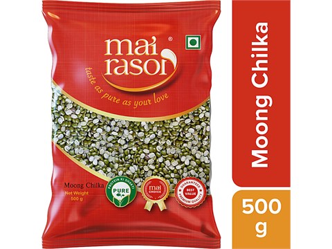 Mai Rasoi Green Hari Moong Dal - Split, Chilka - Unpolished, 500 g