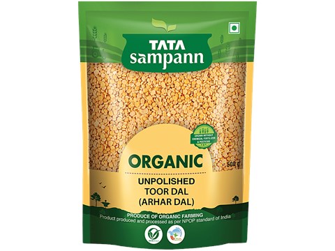 Tata Sampann OrganicToor Dal/Togari Bele, 500 g