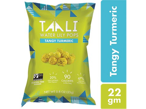 Taali Water Lily Pops/Roasted Makhana - Gluten, Grain, Corn Free, Tangy Turmeric Flavour, 22 g