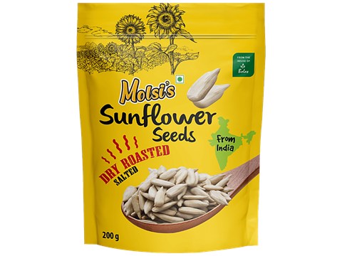 Molsi's Sunflower Seeds - Dry, Salted & Roasted, Rich In Vitamins, Boosts Immune System, 200 g