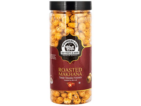 Wonderland Foods Makhana/Foxnuts Roasted In Olive Oil - Tangy Masala, Rich In Calcium, Protein & Carbohydrates, 100 g