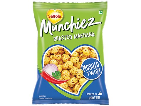 Saffola Munchiez Roasted Makhana - Masala Twist, Rich Source Of Protein, 75 g