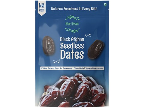 Khari Foods Black Afghan Seedless Dates, 400 g