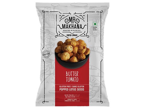 MR. MAKHANA Popped Lotus Seeds - Butter Tomato, 75 g