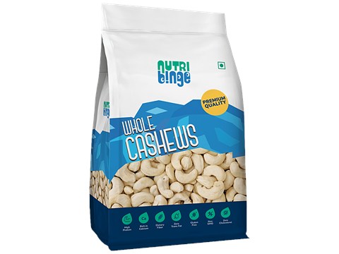 Nutri Binge Natural Whole Cashews, 500 g