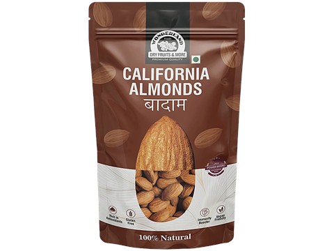 Wonderland Foods Raw California Almonds - Rich In Vitamin E, No Added Salt Or Preservatives, 200 g