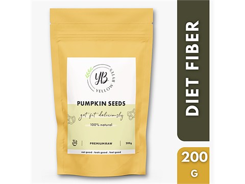 Yellow Bytes Pumpkin Seeds - Premium Raw, 200 g