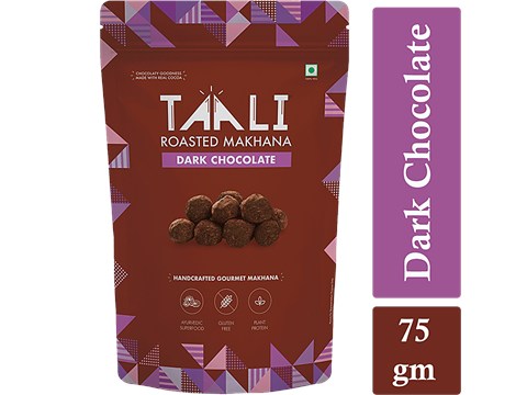 Taali Roasted Makhana - Dark Chocloate, Plant Protein, Gluten Free, Healthy Snacking, 75 g