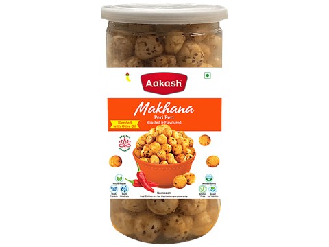 Aakash Makhana - Peri Peri, Roasted & Flavoured, High Protein, Blended With Olive Oil, 80 g