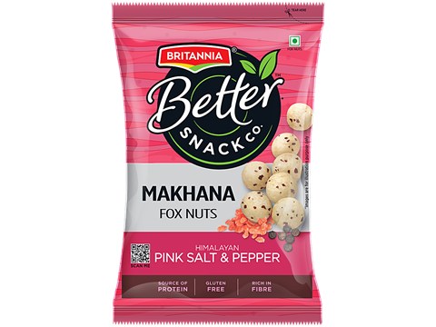 Britannia Better Snack Co.Makhana/Foxnuts - Himalayan Pink Salt & Pepper, 60 g