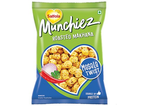 Saffola Munchiez Roasted Makhana - Masala Twist, Rich Source Of Protein, 18 g