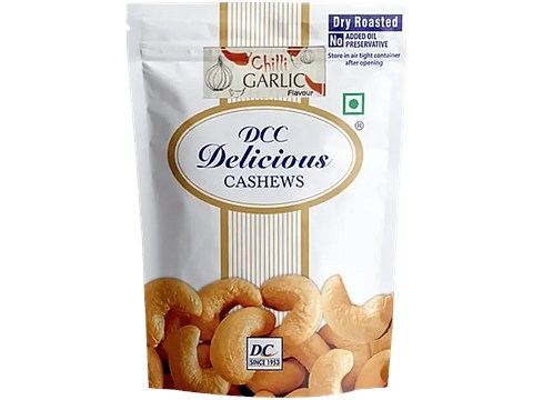 Dcc Delicious Cashew/Godambis - Chilli Garlic Dry Roasted, 80 g