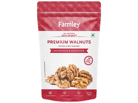 Farmley Premium Walnut Kernel - Walnuts Without Shell, Akhrot, Dry Fruits, Natural Akhrot Giri, Rich In Proteins & Antioxidants, 200 g