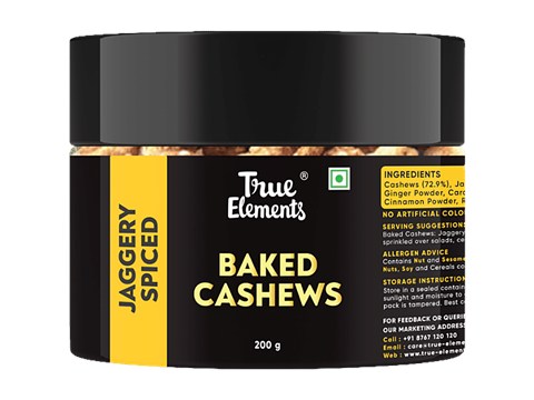 True Elements Baked Cashews Jaggery Spiced, 200 g
