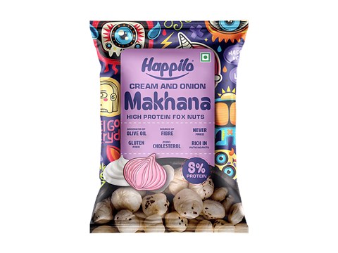 Happilo Cream & Onion Makhana, 20 g
