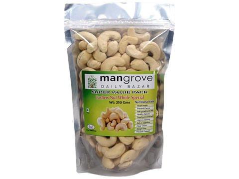 Mangrove Daily Bazar MANGROVE DAILY BAZAR Cashew Nut - Whole, Rich In Taste, 200 g